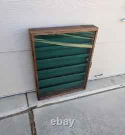 Vintage Solid Wood & Glass Store Showcase Knife Sales Countertop Display Case A