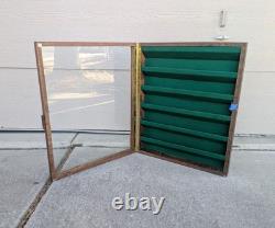 Vintage Solid Wood & Glass Store Showcase Knife Sales Countertop Display Case A
