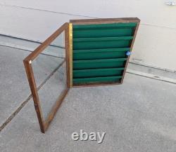 Vintage Solid Wood & Glass Store Showcase Knife Sales Countertop Display Case A