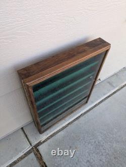 Vintage Solid Wood & Glass Store Showcase Knife Sales Countertop Display Case A