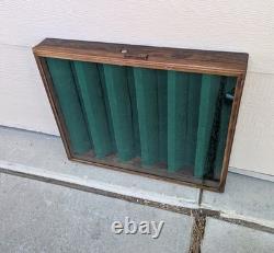 Vintage Solid Wood & Glass Store Showcase Knife Sales Countertop Display Case A