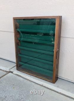 Vintage Solid Wood & Glass Store Showcase Knife Sales Countertop Display Case A