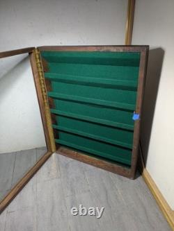 Vintage Solid Wood & Glass Store Showcase Knife Sales Countertop Display Case A