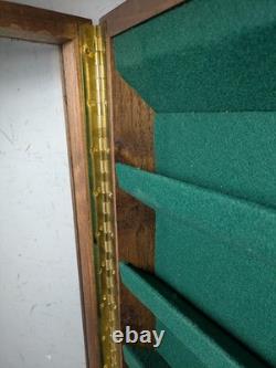 Vintage Solid Wood & Glass Store Showcase Knife Sales Countertop Display Case A