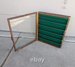 Vintage Solid Wood & Glass Store Showcase Knife Sales Countertop Display Case B