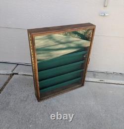 Vintage Solid Wood & Glass Store Showcase Knife Sales Countertop Display Case B