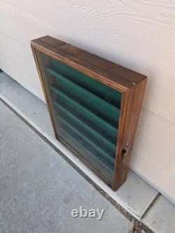 Vintage Solid Wood & Glass Store Showcase Knife Sales Countertop Display Case B