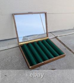 Vintage Solid Wood & Glass Store Showcase Knife Sales Countertop Display Case B