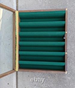 Vintage Solid Wood & Glass Store Showcase Knife Sales Countertop Display Case B