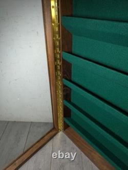 Vintage Solid Wood & Glass Store Showcase Knife Sales Countertop Display Case B