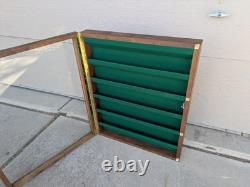 Vintage Solid Wood & Glass Store Showcase Knife Sales Countertop Display Case B