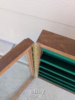 Vintage Solid Wood & Glass Store Showcase Knife Sales Countertop Display Case B