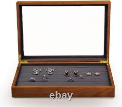 Vintage Solid Wood Jewelry Display Box with Acrylic Lid Organize with Elegance