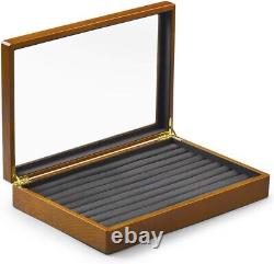 Vintage Solid Wood Jewelry Display Box with Acrylic Lid Organize with Elegance