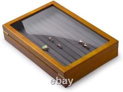 Vintage Solid Wood Jewelry Display Box with Acrylic Lid Organize with Elegance