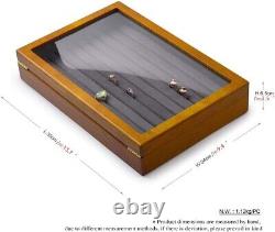 Vintage Solid Wood Jewelry Display Box with Acrylic Lid Organize with Elegance
