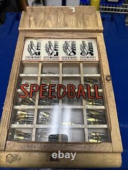 Vintage Speedball Calligraphy Pen Nibs Advertising wood glass Display Case