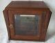 Vintage Table Top Art Deco Wood And Glass Display Cabinet Case 2 Shelves