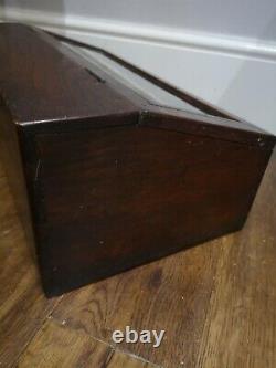 Vintage Table Top Display Storage Case Keepsake Shop Display Glazed Hinged Box