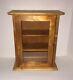 Vintage Table Top Wall Hanging Wood And Glass 3 Shelf Curio Display Cabinet Case