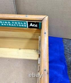 Vintage Tap & Die Ace Hanson Hardware Store Wood Display Case 1970's Extra