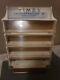 Vintage Timex Water Resistant Watch Display Case Four-shelf White Woodgrain Nice