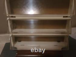 Vintage Timex Water Resistant Watch Display Case Four-Shelf White Woodgrain NICE