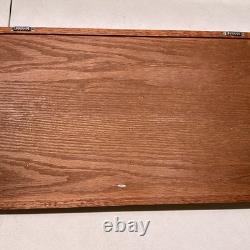 Vintage Toy Model Train Locomotive Wall Mount Wood Display Show Case & Tracks
