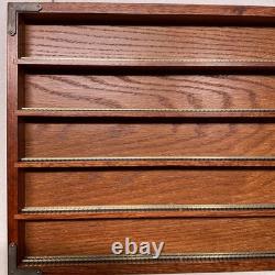Vintage Toy Model Train Locomotive Wall Mount Wood Display Show Case & Tracks