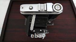 Vintage Voigtlander Perkeo I Folding Camera Wood & Acrylic Display Case