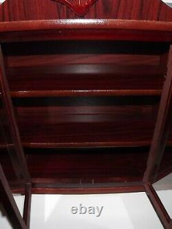 Vintage WOOD Table Top Wall GLASS Doors DISPLAY Curio CABINET Cherry Finish