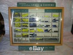 Vintage W. A. Sheaffers Fineline Lead & Eraser Store Display Case Wood Glass Sign