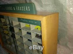 Vintage W. A. Sheaffers Fineline Lead & Eraser Store Display Case Wood Glass Sign