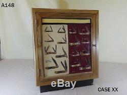 Vintage W. R. Case XX Sons Cutlery Knives Knife Wood Dealer Display Cabinet Rare