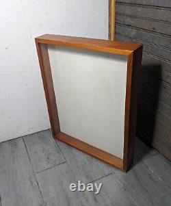 Vintage Wall Hanging Wood & Glass Framed Curio Display Case Shadow Box C24
