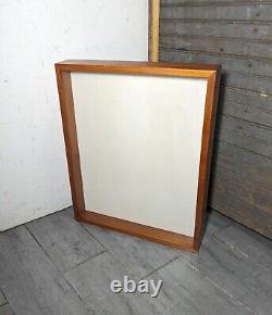 Vintage Wall Hanging Wood & Glass Framed Curio Display Case Shadow Box C24