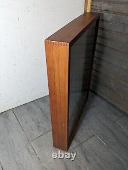 Vintage Wall Hanging Wood & Glass Framed Curio Display Case Shadow Box C24