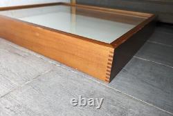 Vintage Wall Hanging Wood & Glass Framed Curio Display Case Shadow Box C24