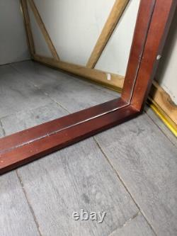 Vintage Wall Wood & Glass Framed Curio Display Case Shadow Box Mirror Back P72