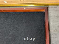 Vintage Wall Wood & Glass Framed Curio Display Case Shadow Box Mirror Back P72