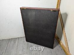 Vintage Wall Wood & Glass Framed Curio Display Case Shadow Box Mirror Back P72