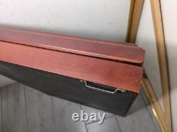 Vintage Wall Wood & Glass Framed Curio Display Case Shadow Box Mirror Back P72