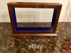 Vintage Walnut Wood and Glass Pistol or Shadow Box Display Case Excellent