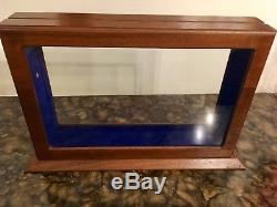 Vintage Walnut Wood and Glass Pistol or Shadow Box Display Case Excellent