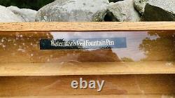 Vintage Waterman Ideal Fountain Pen Store Shop Countertop Oak Wood Display Case