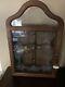 Vintage Wine Case Cabinet Wooden Display Case With Etched Glass A