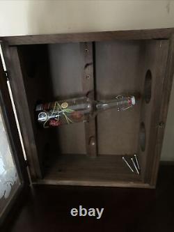 Vintage Wine Case Cabinet Wooden Display Case With Etched Glass A