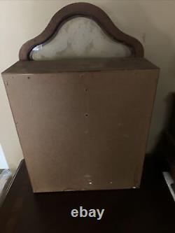 Vintage Wine Case Cabinet Wooden Display Case With Etched Glass A