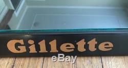 Vintage Wood And Glass Gillette Store Counter Top Display Case USA Collectible