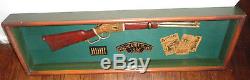 Vintage Wood Carved Winchester Model 1886 Rifle In Display Case 31 ½ x 9 ½